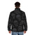 Skulls puffer jacket with dark, ominous pattern - men back