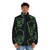Green puffer jacket with skull chef logo, perfect for culinary professionals - men front