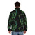 Green puffer jacket with skull chef logo, perfect for culinary professionals - men back