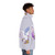 Fantasy puffer jacket with unicorn and flower design - men side right