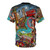 Customizable t-shirt featuring a bold urban design capturing the diverse sounds of London - Back