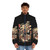 Ramen noodle puffer jacket with anime-inspired design - men front