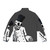 Skeleton chef wearing a grey puffer jacket, standing in a kitchen - Back
