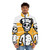 Skeleton chef wearing a puffer jacket in a kitchen environment - men front