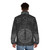 Get Scared Demons Puffer Jacket with dark floral print - men back