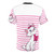 Illustration of the character Marie from the Disney film The Aristocats in a pink and white striped design on a women's t-shirt - Back