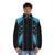 Teal puffer jacket inspired by the costumes from the musical Six - men front