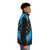 Teal puffer jacket inspired by the costumes from the musical Six - men side right
