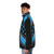 Teal puffer jacket inspired by the costumes from the musical Six - men side left