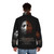 Sitting Bull warrior quote puffer jacket featuring a portrait of the Lakota leader with an inspirational message - men back