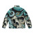 Puffer jacket with oil painting design featuring skull, octopus, and marine life motifs - Back
