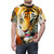 Colorful tiger graphic t-shirt with abstract, retro-inspired patterns and designs - men front