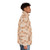Pixelated light skin puffer jacket with censored nudity design - men side right
