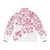 Pink cherry blossom watercolor pattern puffer jacket - Back
