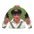 Sir Don Bradman, legendary Australian cricketer, featured in a low poly design puffer jacket - Back