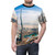 Dubai cityscape graphic t-shirt featuring the Burj Khalifa and other landmarks - men front