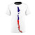 Detailed map of Chile featuring the country's flag on a high-quality AOP t-shirt