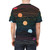 Minimalist landscape art t-shirt design featuring a sun and abstract nature elements in pastel colors - men back