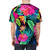 Tropical hibiscus floral pattern design printed on a t-shirt - men back