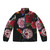 Paradise Corrupt Futuristic Puffer Jacket featuring a lush floral and glitch design