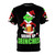 A funny Christmas t-shirt with the text "Drink Up Grinches" in a colorful all-over print design.