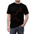 Mandelbrot set fractal design printed on a red t-shirt - men front