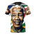 Reggae-style graphic t-shirt celebrating the legacy of Nelson Mandela, the iconic leader from South Africa.