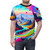 Colorful psychedelic dreamscape graphic on a black t-shirt - men front
