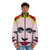 Gay Putin Pride Flag Puffer Jacket - Satirical LGBTQ fashion statement - men front