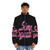 Alucard's Sarcastic Pink Puffer Jacket with Castlevania-inspired design - men front