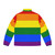 LGBTQIA+ Pride Rainbow Puffer Jacket, showcasing a vibrant rainbow design - Back