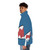 Gawr Gura shark mouth puffer jacket with cute anime design - men side left