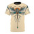 A stylized dragonfly tattoo design printed on a high-quality t-shirt