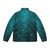 Puffer jacket featuring a glow-in-the-dark design of abstract tree silhouettes against a starry night sky - Back