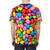 Colorful candy-themed t-shirt with a vibrant rainbow sweets design - men back