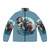 Mythical sea creatures puffer jacket featuring legendary beasts and fantasy ocean animals