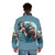 Mythical sea creatures puffer jacket featuring legendary beasts and fantasy ocean animals - men back
