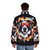 Unisex puffer jacket featuring a vibrant design of a gaming dog - men back