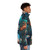 Whimsical puffer jacket featuring mythical creatures and fantasy beasts - men side right