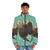 Otters holding hands printed on a puffer jacket - men front