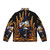 Retro-inspired "Game On" puffer jacket with surreal design elements - Back