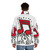 Colorful music note puffer jacket with Haring-inspired pop art design - men back