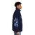 Whimsical galaxy-themed puffer jacket with alien witch design - men side right
