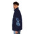 Whimsical galaxy-themed puffer jacket with alien witch design - men side left