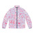 Sickly sweet puffer jacket in pastel goth, yume kawaii style with medical and horror elements