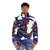 Galaxy-themed white puffer jacket with FF4 logo and stars - men front
