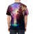 Enchanting forest landscape with stars, clouds, and magical elements on an all-over print t-shirt - men back