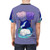 Whimsical fantasy t-shirt with a design of a magical forest and a last unicorn - men back