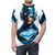 Model wearing a sleek superhero graphic t-shirt with a bold blue glow diamond print design - men front