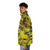 Shrek puffer jacket with green and brown design featuring Shrek and Donkey characters - men side left